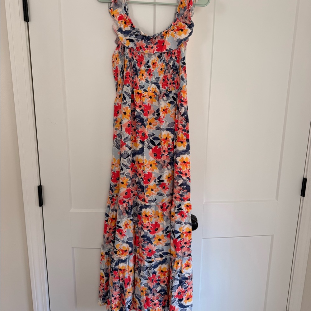 Isabel Maternity Ruffle Sleeveless Smocked Dress